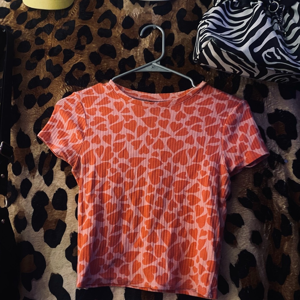 Wild Fable Orange Animal Print Crop Top